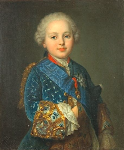 Portrait de Louis-Auguste, duc de Berry et futur roi Louis XVI, peint par Jean-Martial Fredou au début des années 1760.